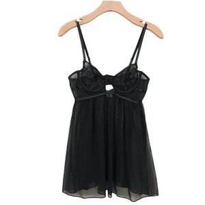 Rachel Rachel Roy Babydoll Womens Medium Black Soft Cup Bohemian Adjustable